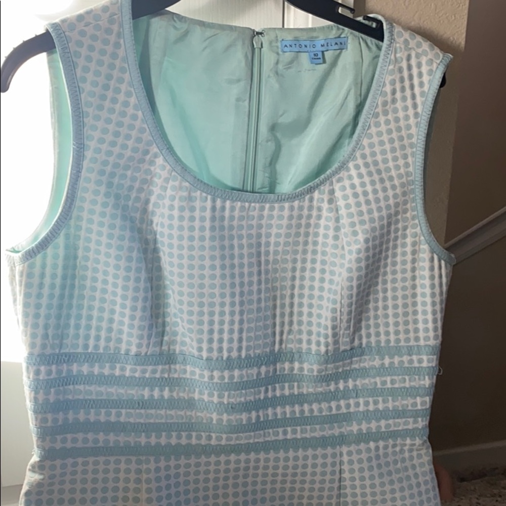 Antonio melani baby blue polka dot dress